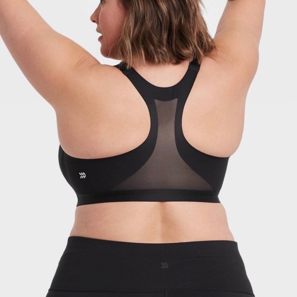 Women’s High Support Front Zip Sports Racerback Bra Size 42D All In Motion NWT